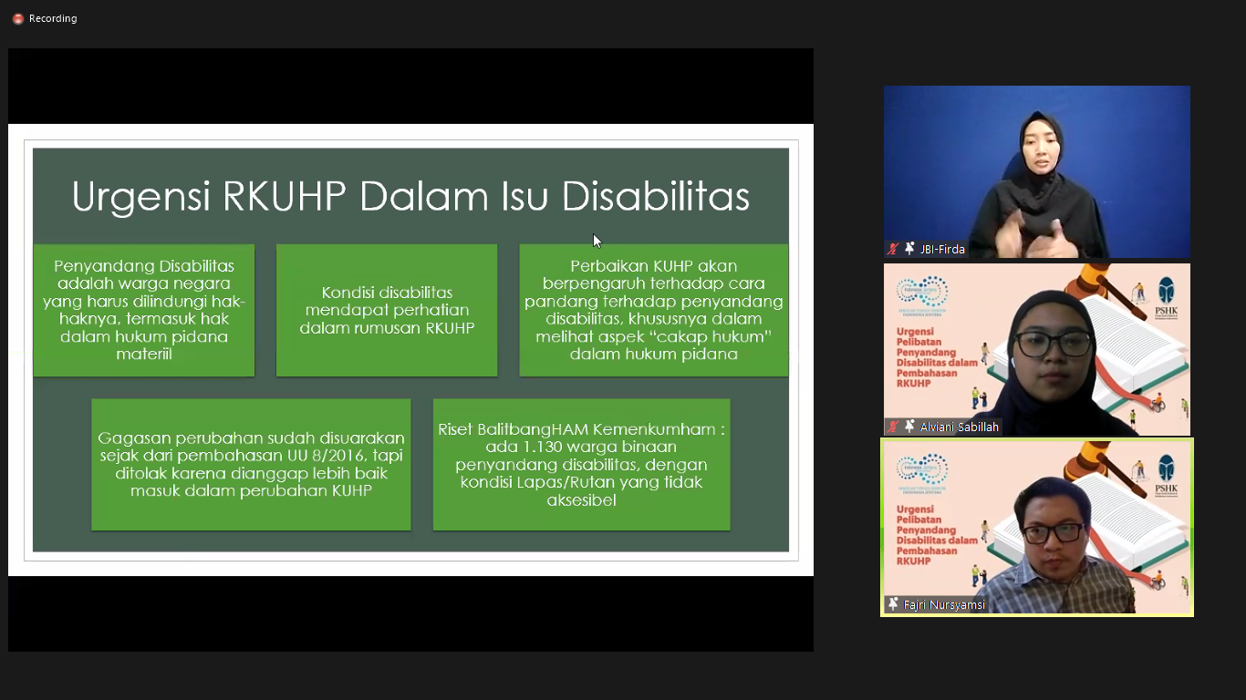 RKUHP Seharusnya Jadi Momentum untuk Melindungi Penyandang Disabilitas