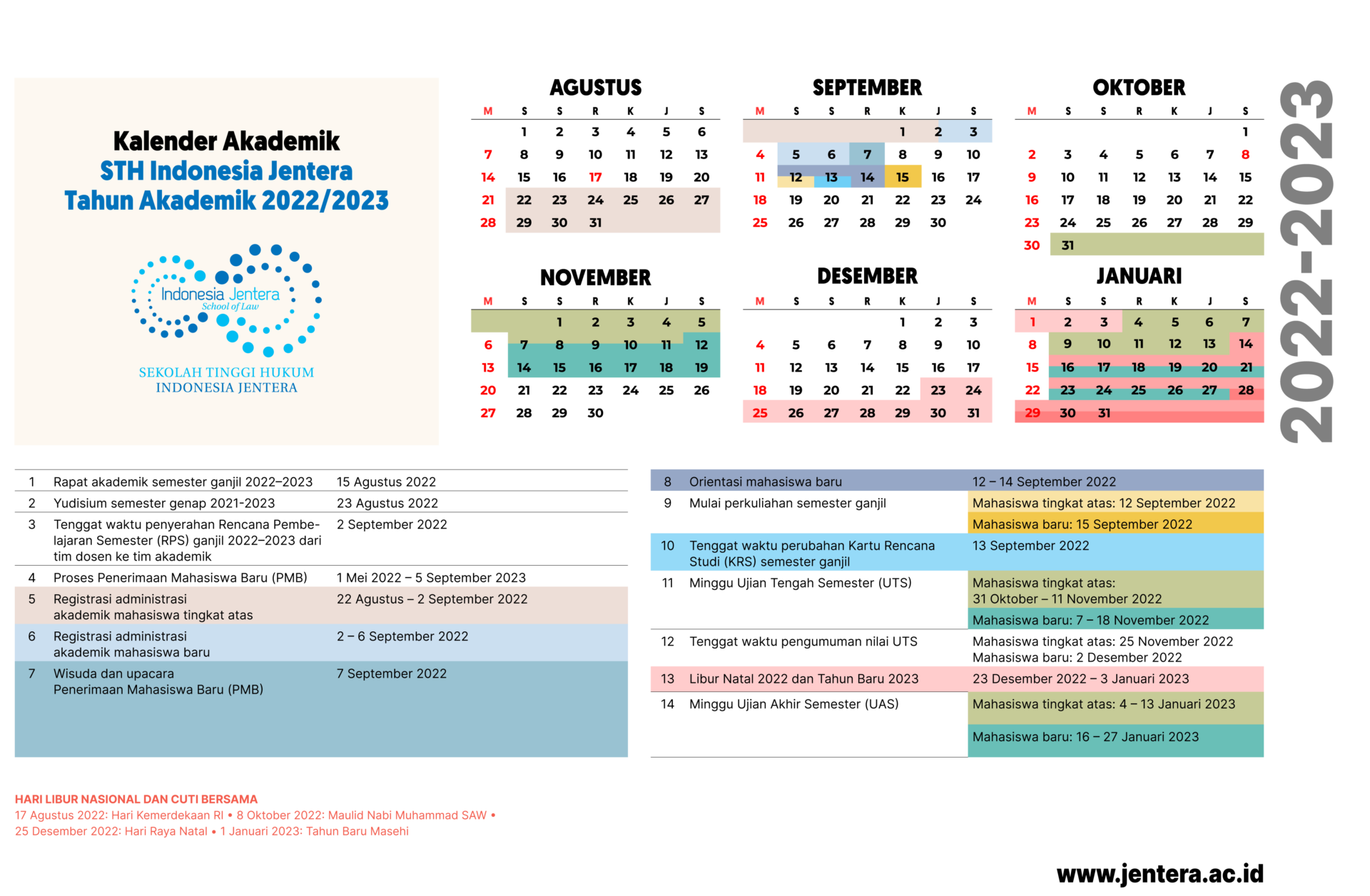 Kalender Akademik — STH Indonesia Jentera
